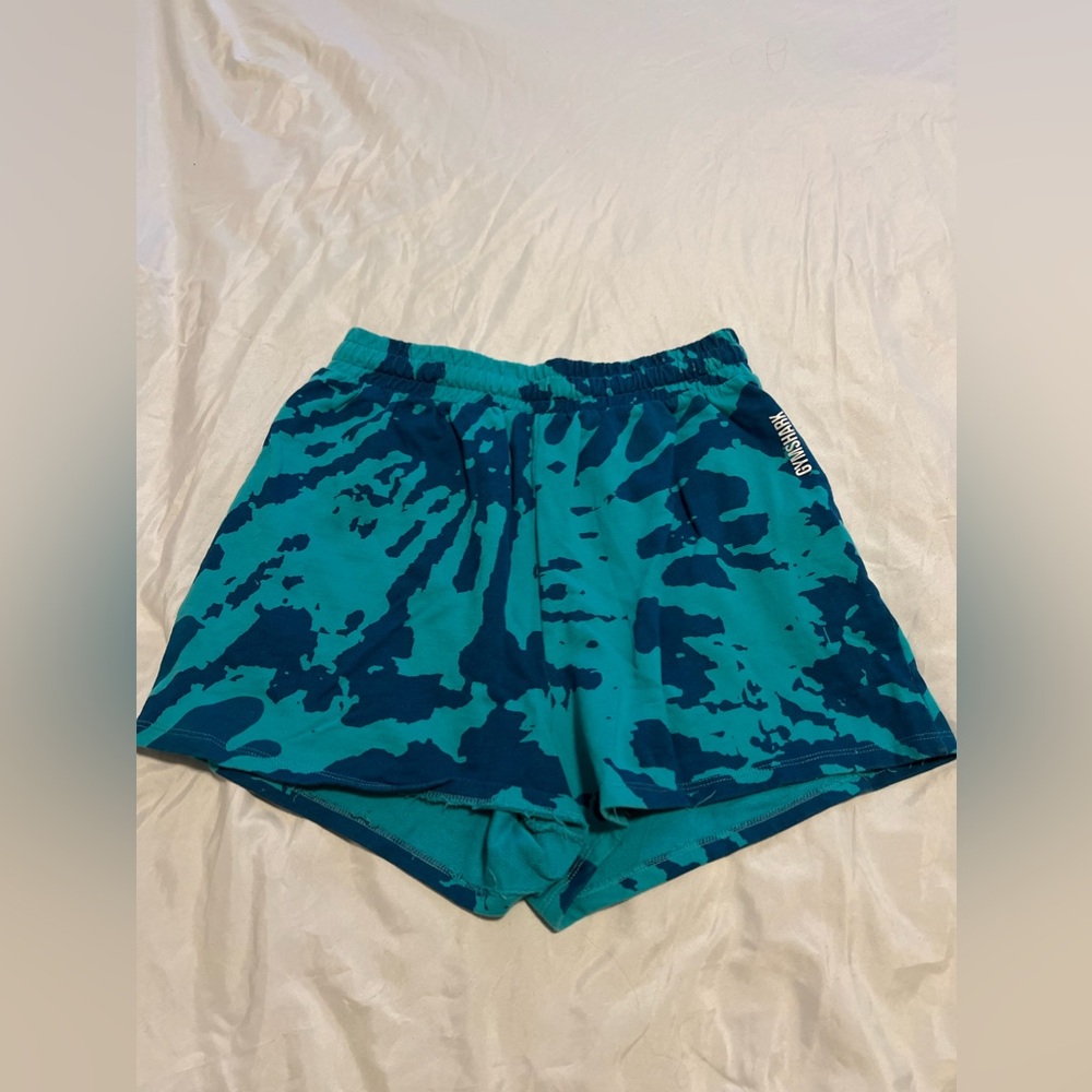 Blue Gymshark Splatter Sweatshorts